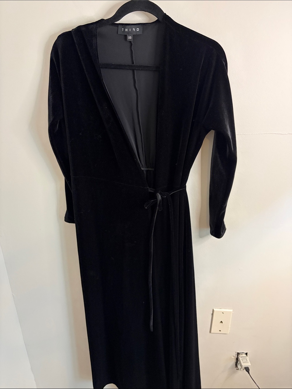 Third by Cee Velvet Wrap Maxi Dress - Black